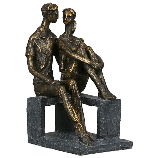 Read more about Small talk poly design sculpture in antique bronze and grey