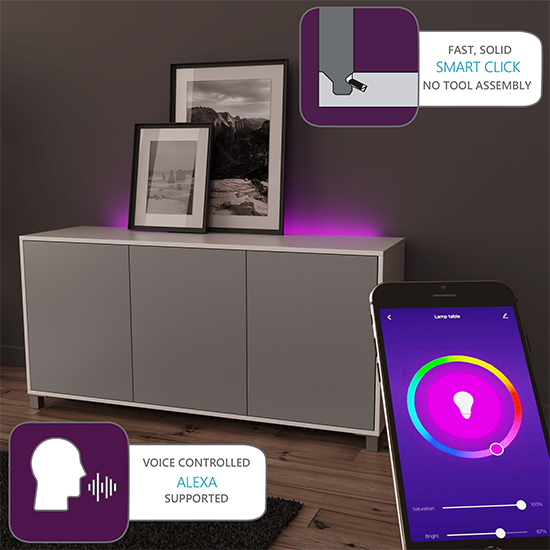 Read more about Smart tech sideboard in white and grey with led lights