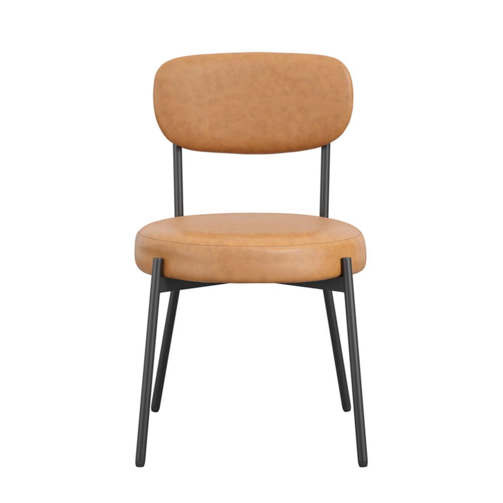 Smith PU Leather Dining Chair In Caramel