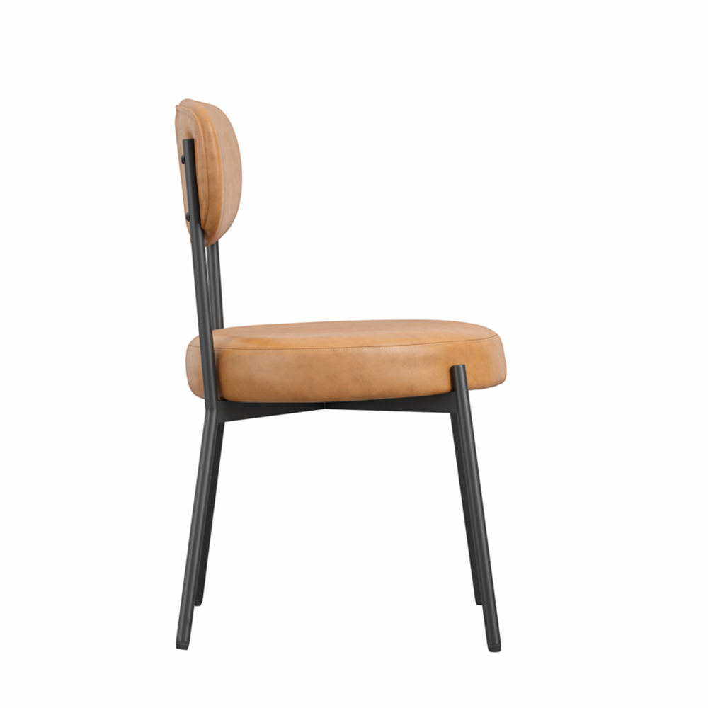 Smith PU Leather Dining Chair In Caramel