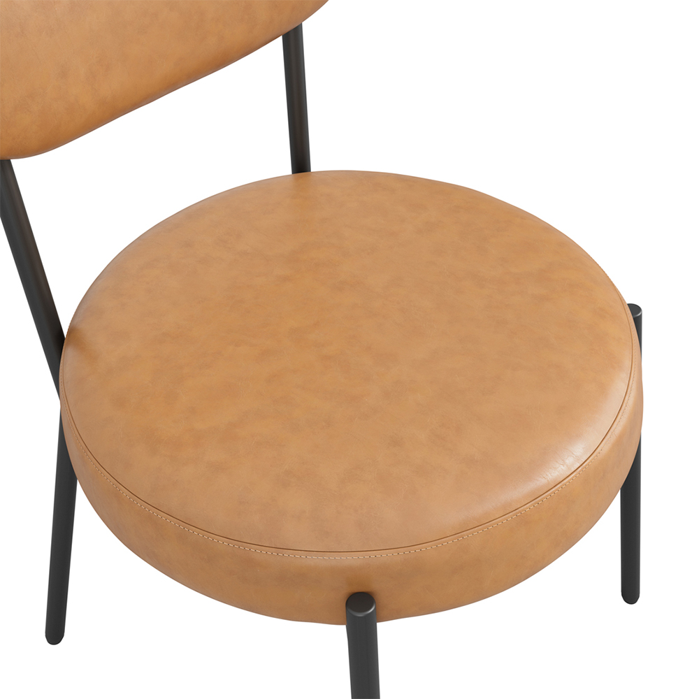 Smith PU Leather Dining Chair In Caramel