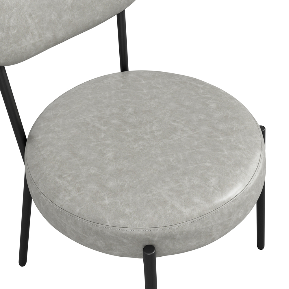 Smith PU Leather Dining Chair In Graphite