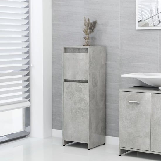 Read more about Smyrna bathroom storage cabinet with 1 door in concrete effect