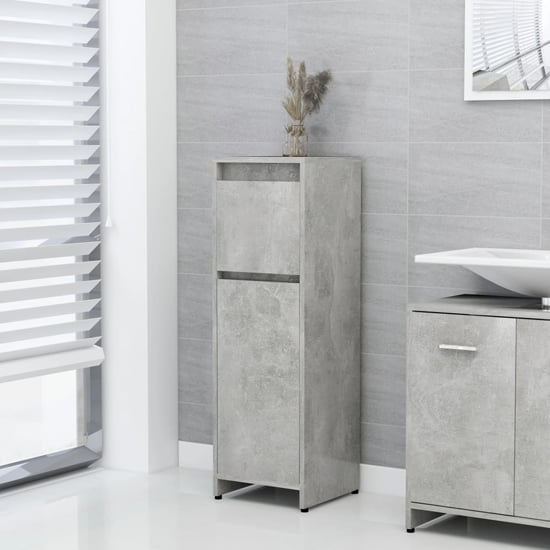 Photo of Smyrna bathroom storage cabinet with 1 door in concrete effect