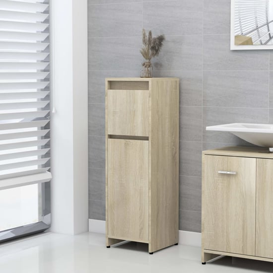 Product photograph of Smyrna Bathroom Storage Cabinet With 1 Door In Sonoma Oak from Furniture in Fashion