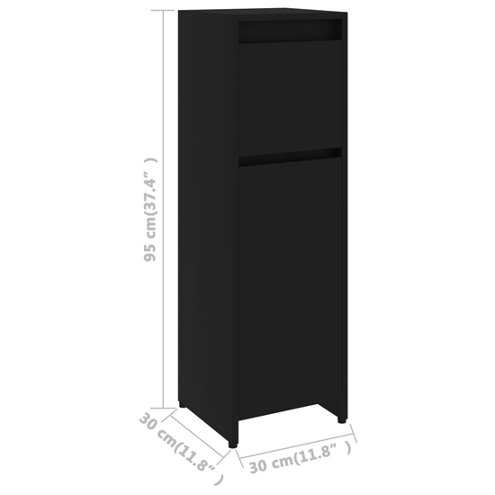 Smyrna Wooden Bathroom Storage Cabinet With 1 Door In Black