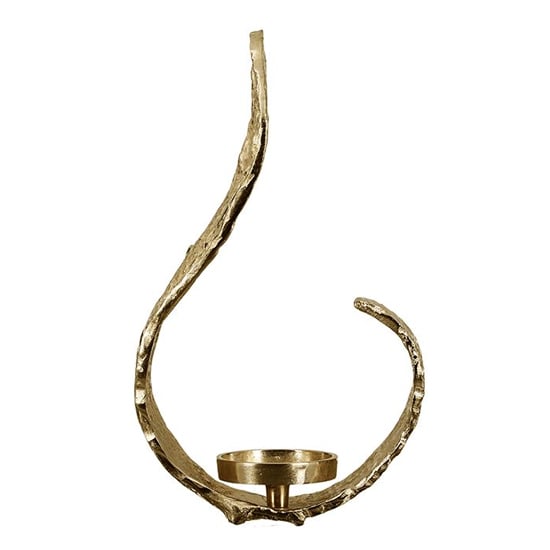 Product photograph of Snail Aluminium Candleholder In Antique Gold from Furniture in Fashion