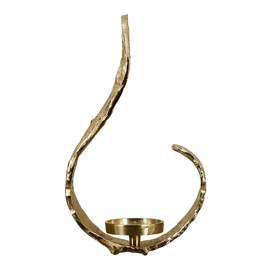 Snail Aluminium Candleholder In Antique Gold