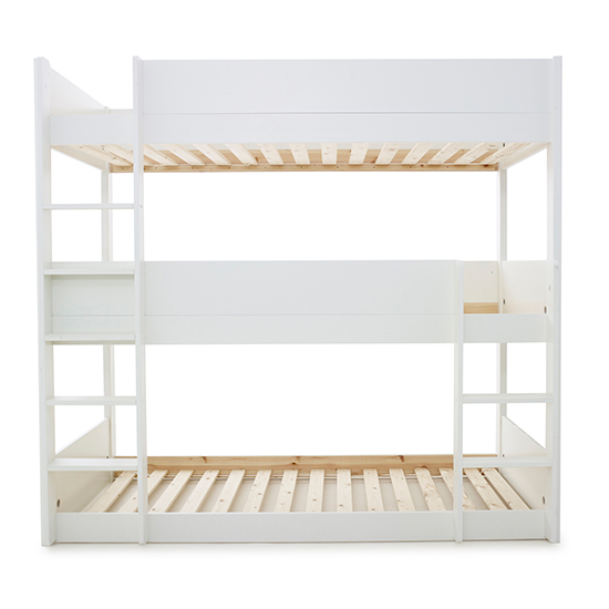 Snowdon Wooden 3-Tier Single Bunk Bed In White_7