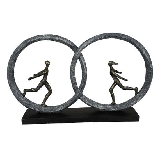 Photo of So in love poly design sculpture in antique bronze and grey