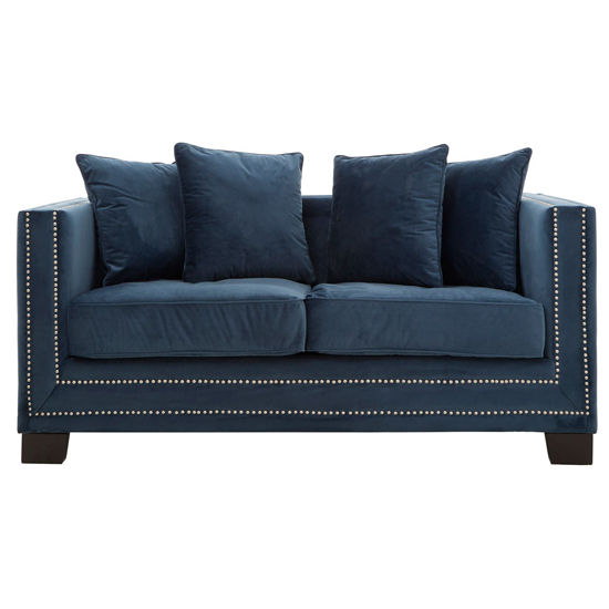Pipirima 2 Seater Midnight Velvet Sofa In Blue