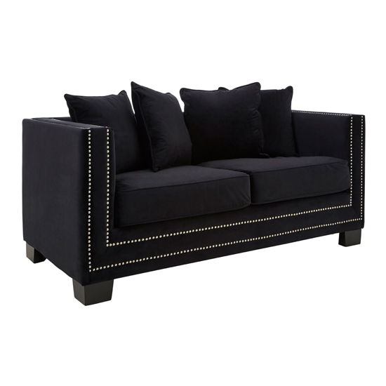 Sofia 2 Seater Velvet Sofa In Black FiF