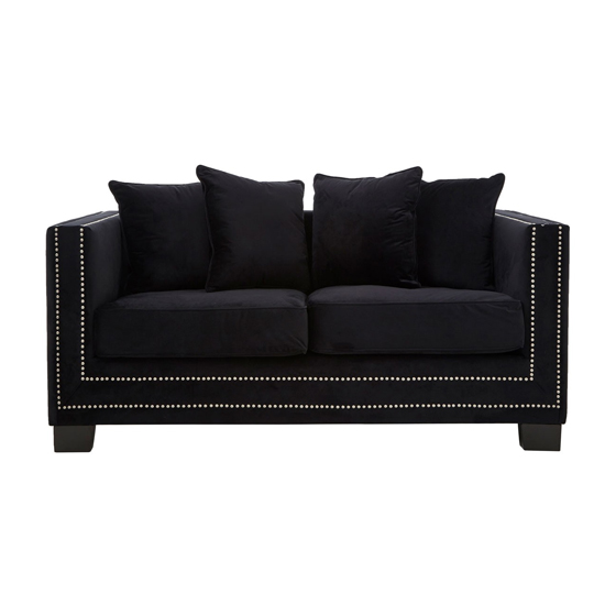 Pipirima 2 Seater Velvet Sofa In Black