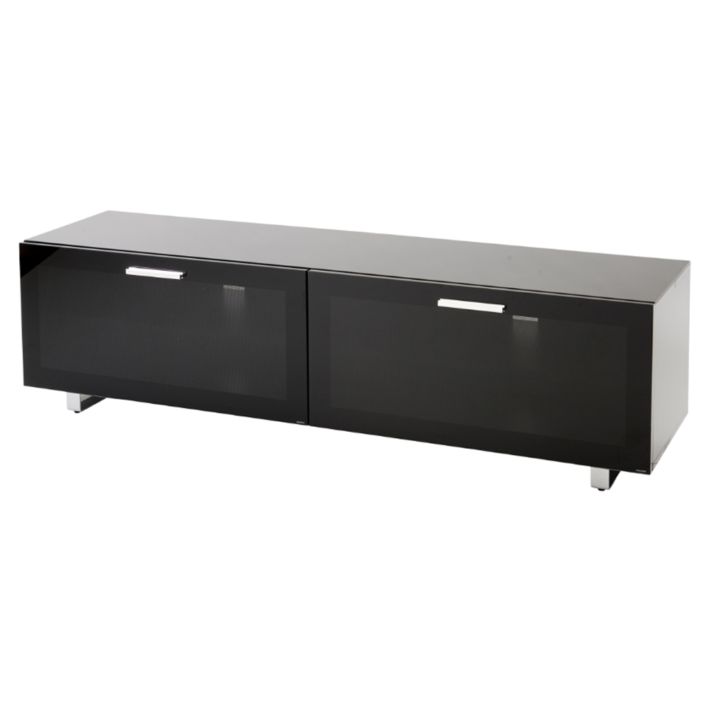 Sofia 1600mm Glass Top TV Stand With 2 Door - Black High Gloss
