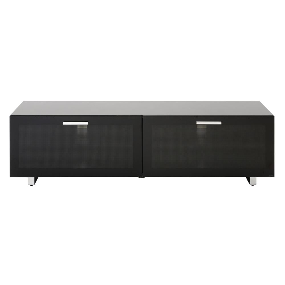 Sofia 1600mm Glass Top TV Stand With 2 Door - Black High Gloss