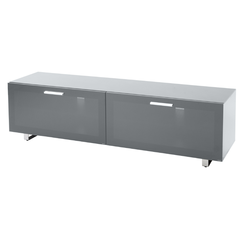Sofia 1600mm Glass Top TV Stand With 2 Door - Grey High Gloss