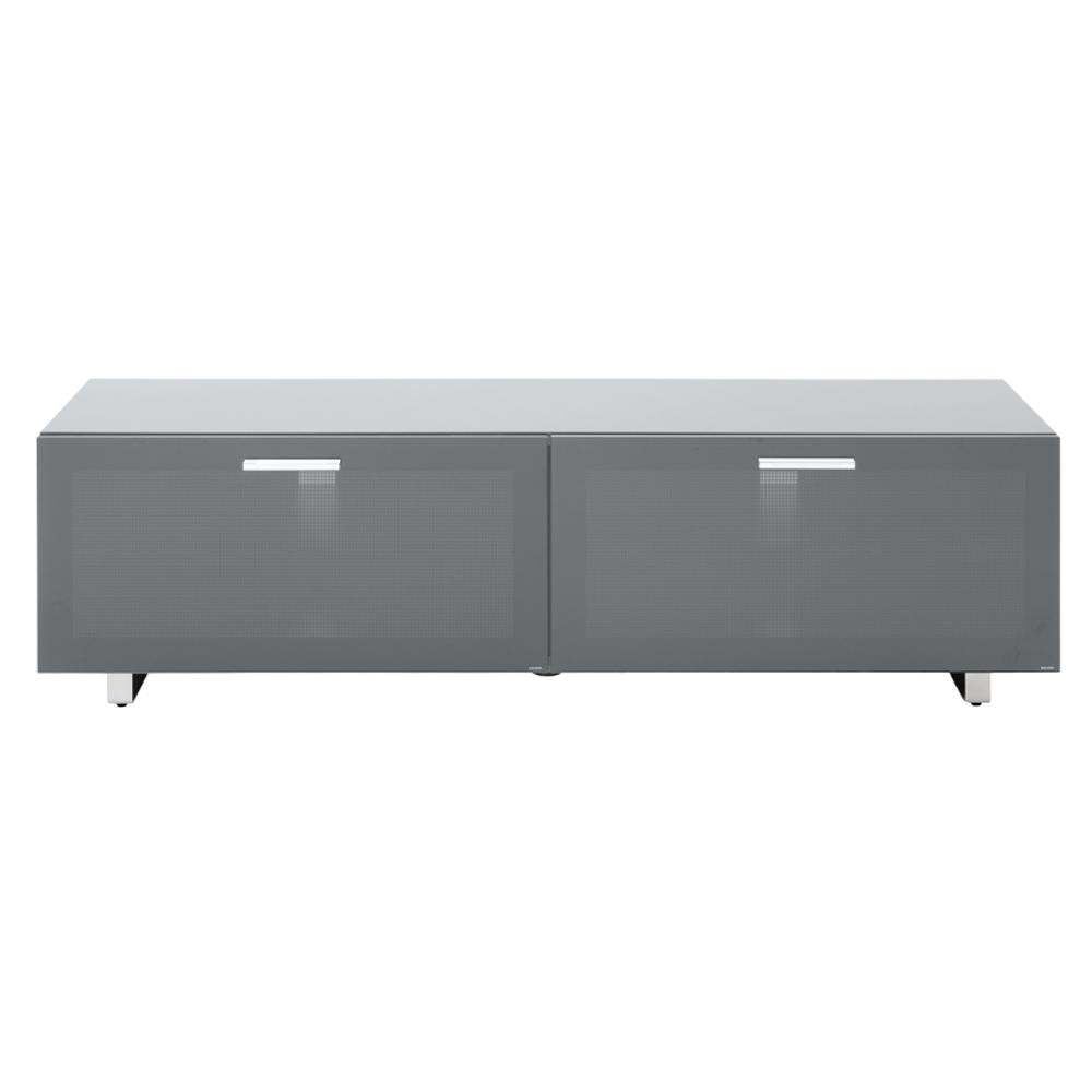 Sofia 1600mm Glass Top TV Stand With 2 Door - Grey High Gloss