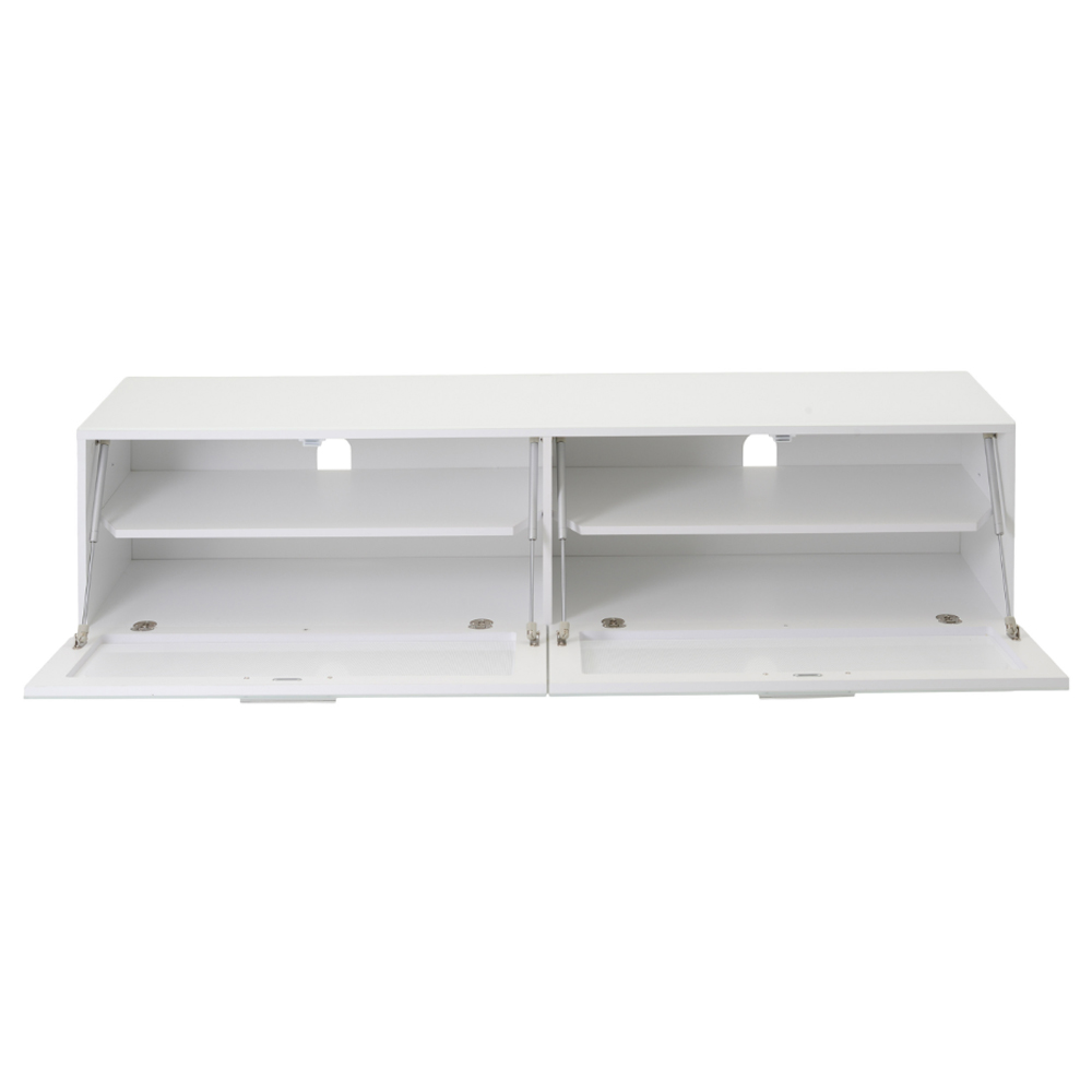 Sofia 1600mm Glass Top TV Stand With 2 Door - White High Gloss