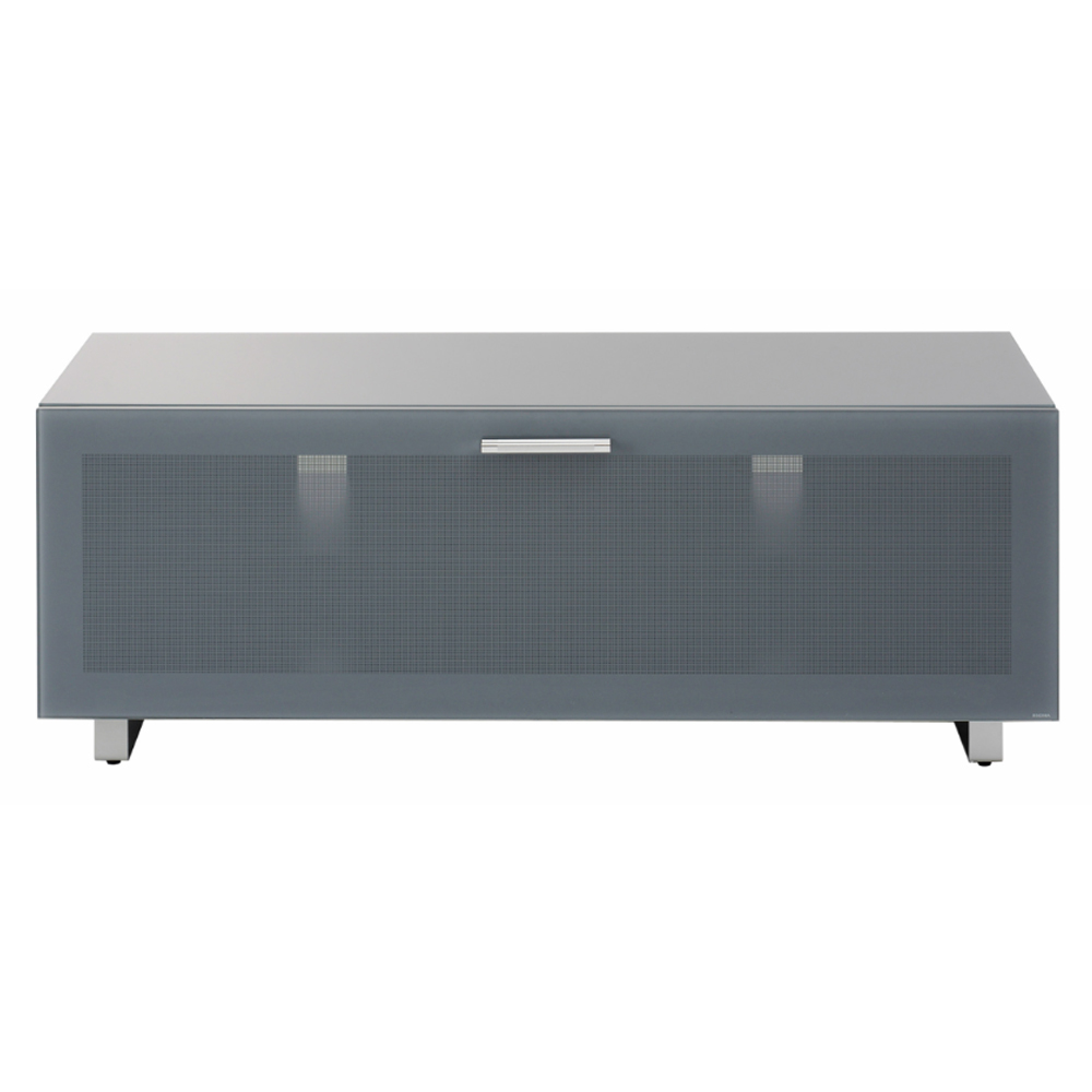Sofia 1200mm Glass Top TV Stand With 1 Door - Grey High Gloss