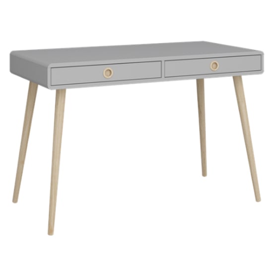 Softline Wooden Laptop Desk In Elephant Grey With 2 Drawers