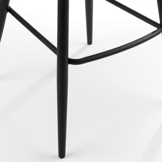 Sakaye Black Faux Leather Bar Chairs In Pair