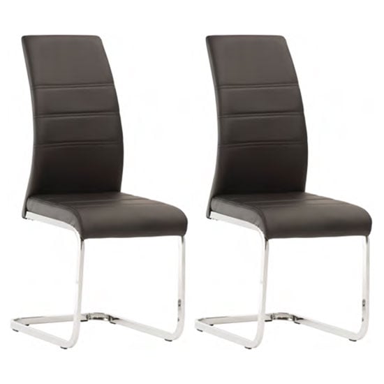 Sako Black Faux Leather Dining Chair In A Pair