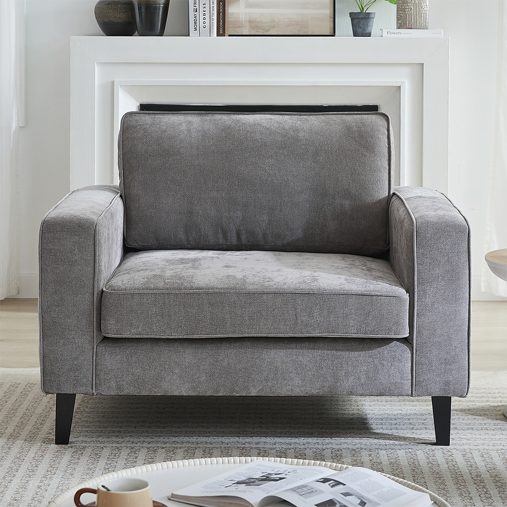 Soho Fabric 1 Seater Sofa In Grey
