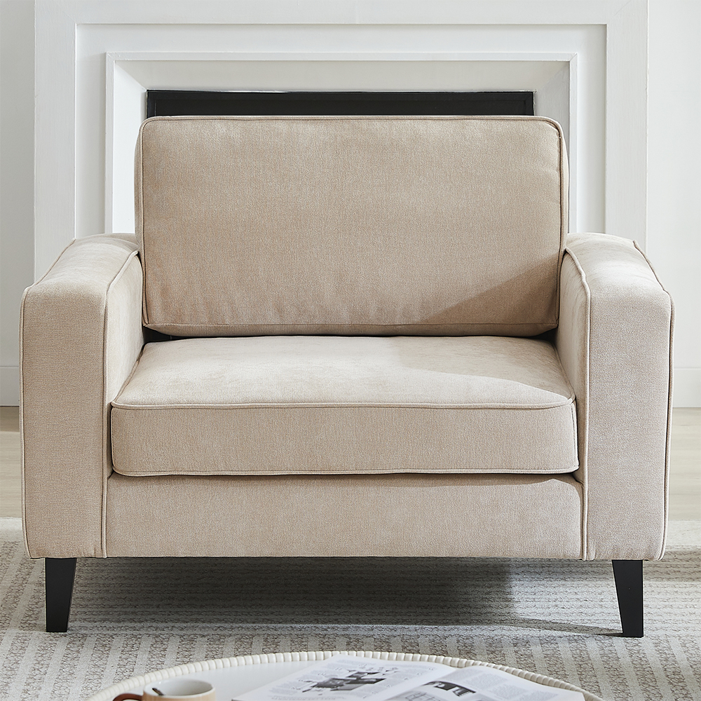 Soho Fabric 1 Seater Sofa In Stone