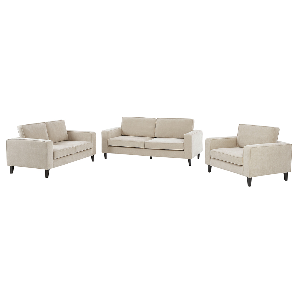 Soho Fabric 3+2+1 Seater Sofa Set In Stone