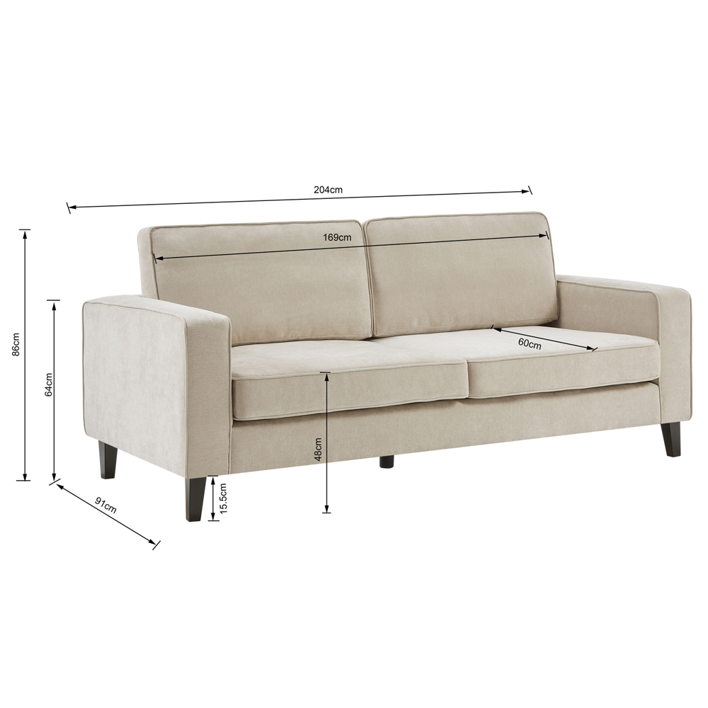 Soho Fabric 3+2+1 Seater Sofa Set In Stone