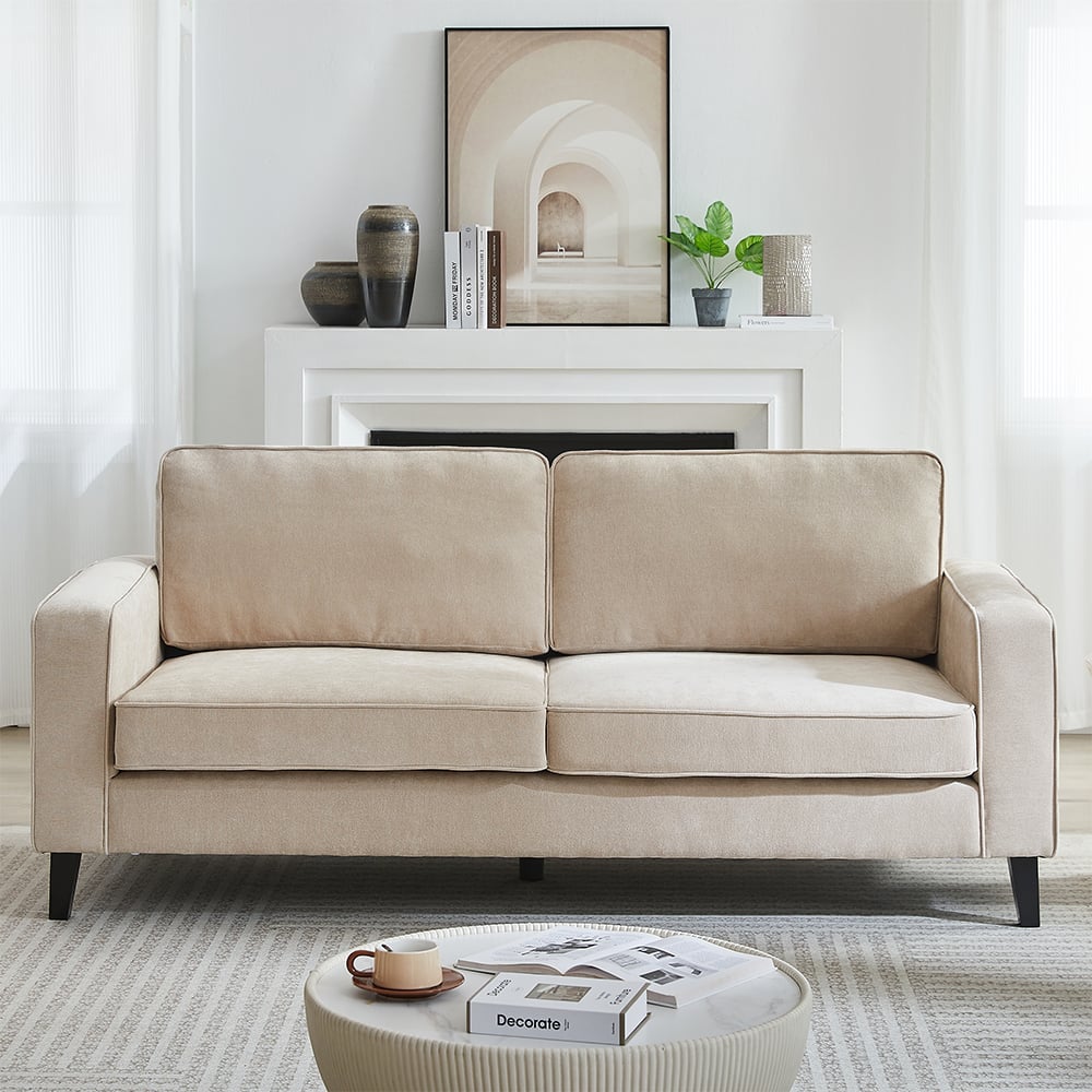 Soho Fabric 3 Seater Sofa In Stone