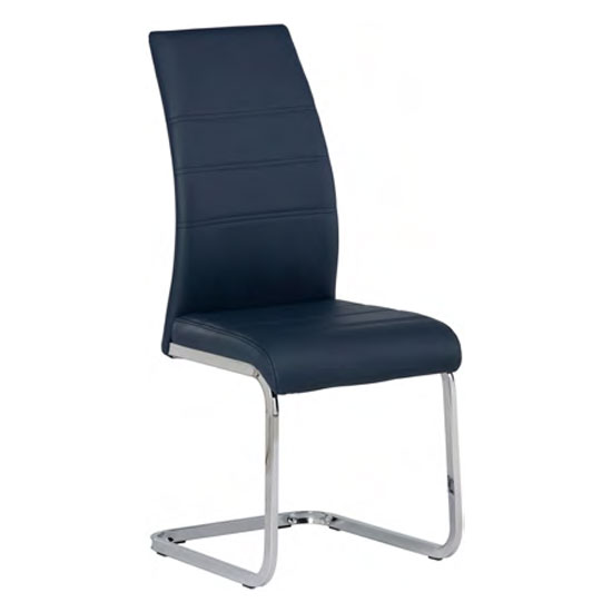 Product photograph of Sako Faux Leather Dining Chair In Blue from Furniture in Fashion
