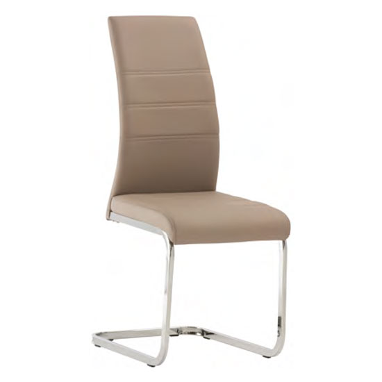 Product photograph of Sako Faux Leather Dining Chair In Cappuccino from Furniture in Fashion