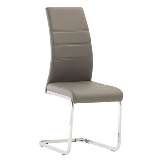 Product photograph of Sako Faux Leather Dining Chair In Grey from Furniture in Fashion