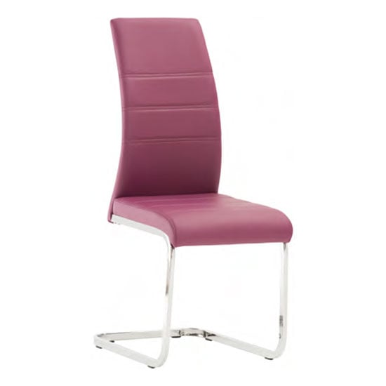 Sako Faux Leather Dining Chair In Purple