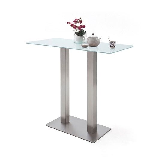 Soho Glass Bar Table With 4 Giulia Anthracite Leather Stools_2