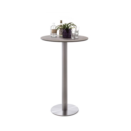 Read more about Soho glass bar table round in mokka and brushed stainless steel