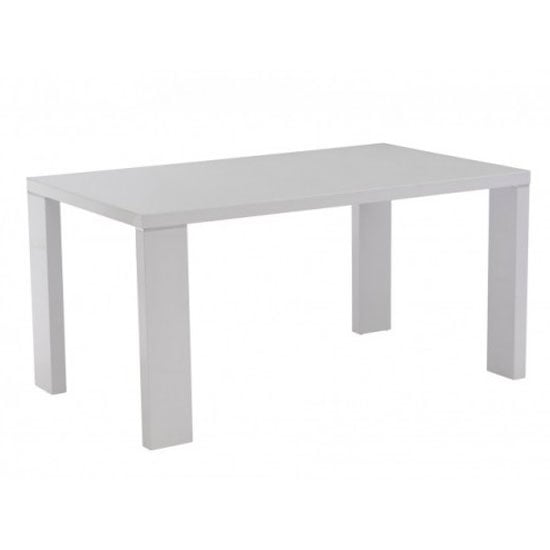 Sako Glass Top Large Dining Table In Grey High Gloss