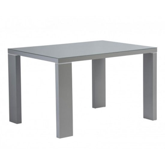 Photo of Sako glass top small dining table in grey high gloss