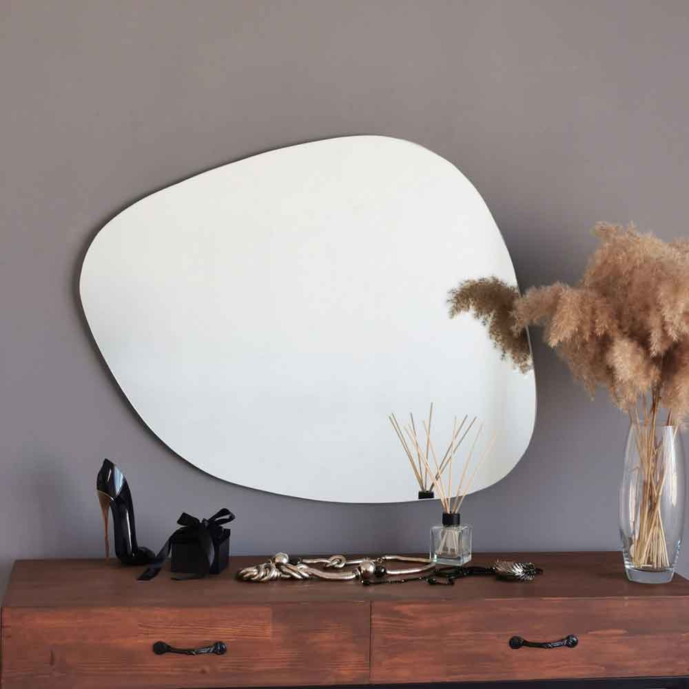 Soho Glass Wall Mirror with White Wooden Frame