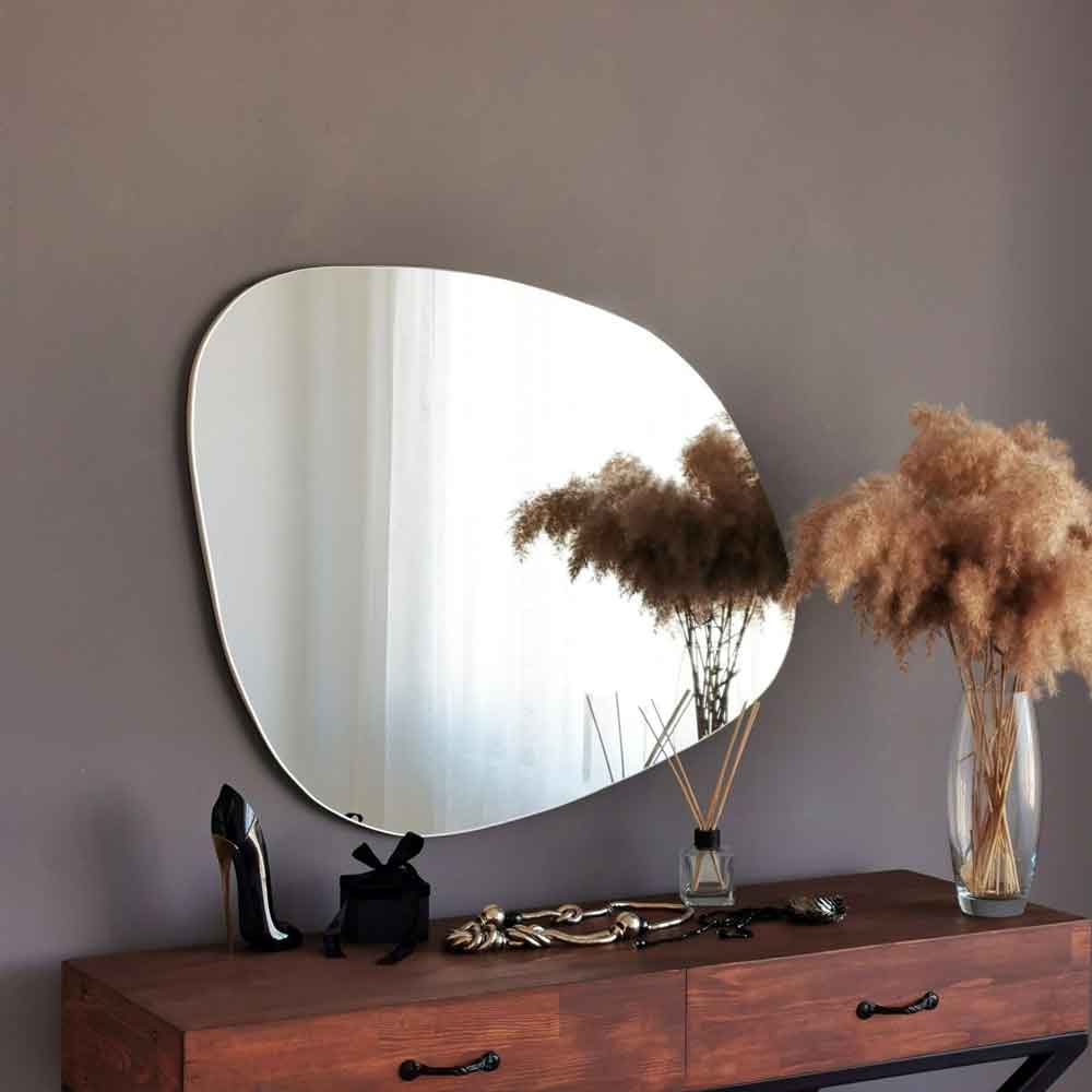 Soho Glass Wall Mirror with White Wooden Frame