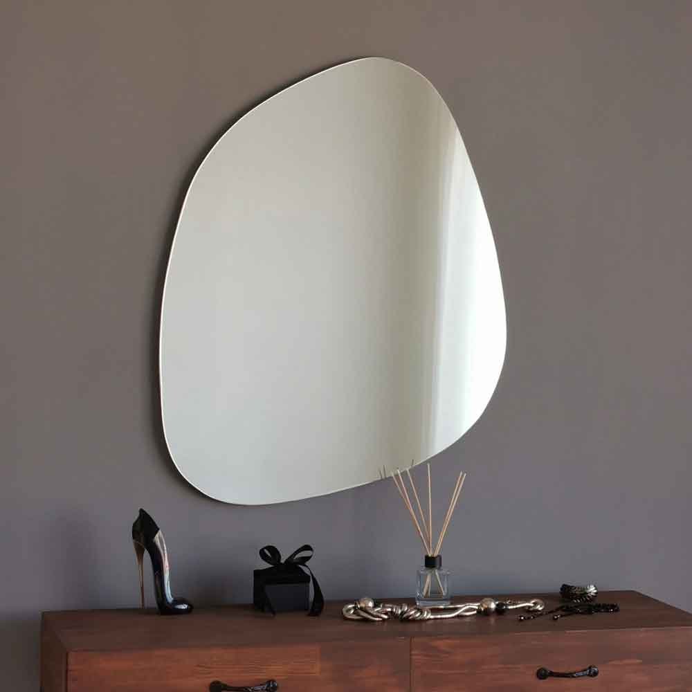 Soho Glass Wall Mirror with White Wooden Frame