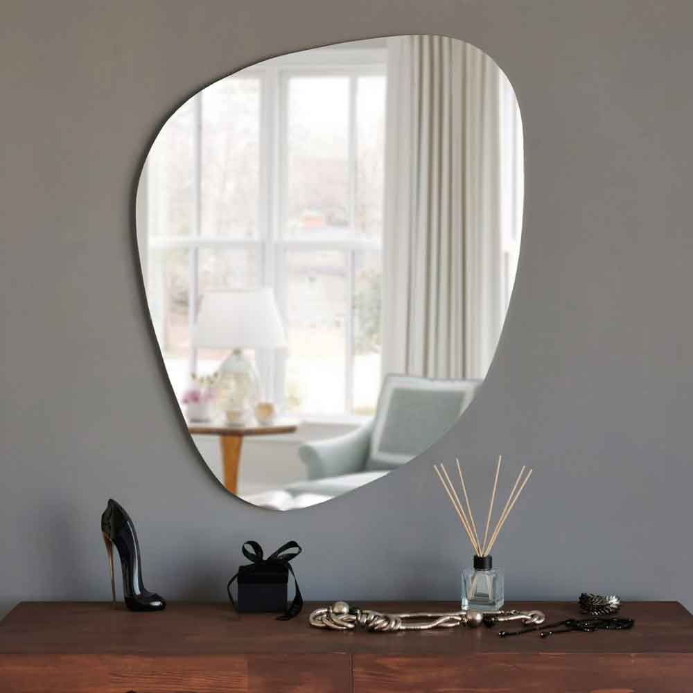 Soho Glass Wall Mirror with White Wooden Frame
