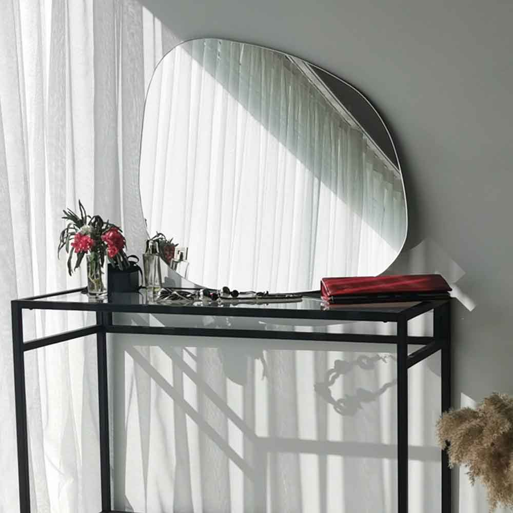 Soho Glass Wall Mirror with White Wooden Frame