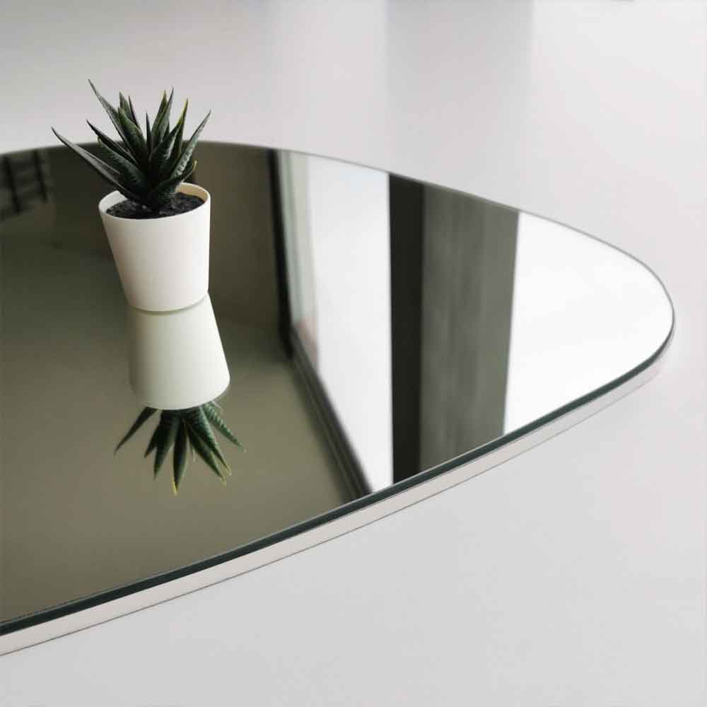 Soho Glass Wall Mirror with White Wooden Frame