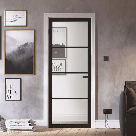 Photo of Soho glazed 2040mm x 726mm internal door in black