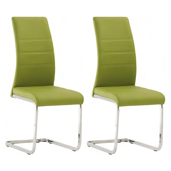 Sako Green Faux Leather Dining Chair In A Pair