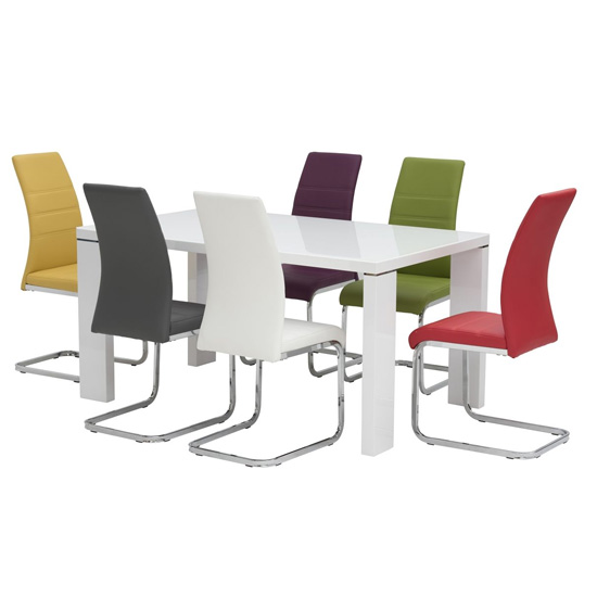 Soho Glass Top Dining Table In White High Gloss FiF