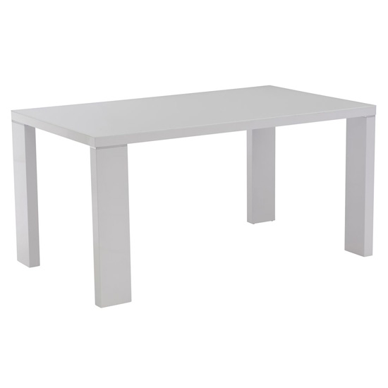 Photo of Sako glass top dining table in white high gloss