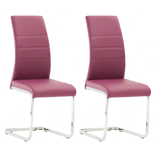 Product photograph of Sako Purple Faux Leather Dining Chair In A Pair from Furniture in Fashion